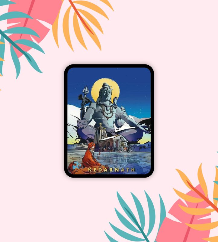 Kedarnath Temple Fridge Magnet  Gift for Travel Lover  Indian Souvenir Fridge Magnet  Home Office & Temple Decoration Stikcer  Religious Gift (Lord Shiva)